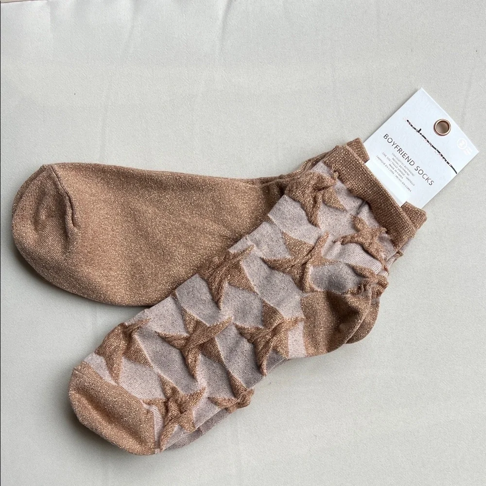 American Eagle Outfitters Boyfriend Star Shimmer Socks 2 Pack